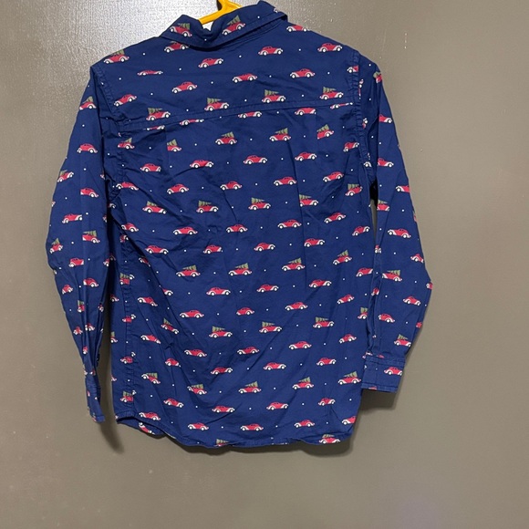 The Children's Place Blue Button Down Shirt with Red Car Print - Picture 3 of 4